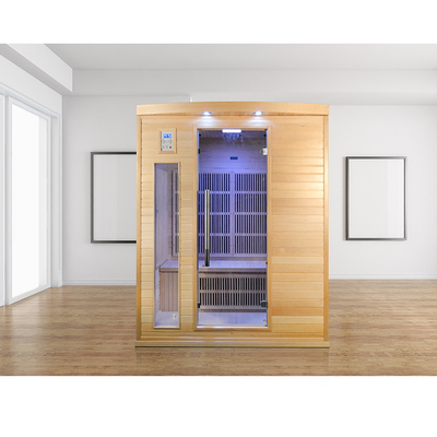 Sauna de madera seca moderna de lujo Sauna de infrarrojo lejano para el hogar 2700W