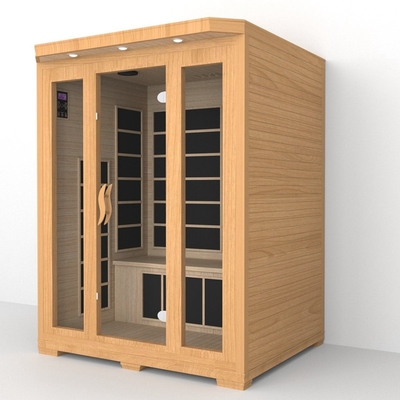 Casa de lujo interior de 3 personas Sauna de infrarrojos de espectro completo Sala para spa
