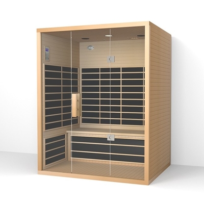 Saunas infrarrojos comerciales de madera 3 - 4 personas Sala de sauna infrarrojos para el hogar