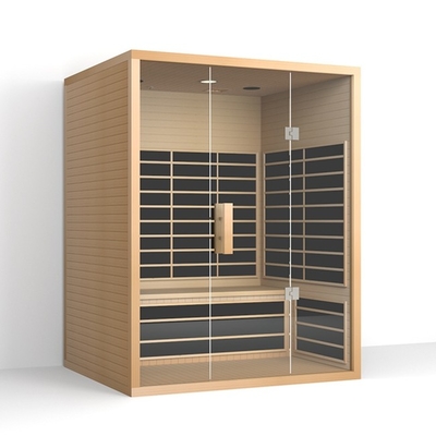 Saunas infrarrojos comerciales de madera 3 - 4 personas Sala de sauna infrarrojos para el hogar