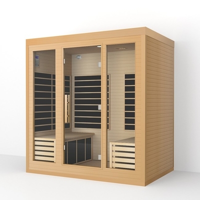 ODM OEM Madera sólida Sala de sauna de infrarrojos lejanos grande para 4 personas