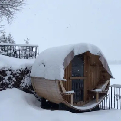 Sauna de madera sólida de cedro rojo húmedo seco Sauna al aire libre de barril