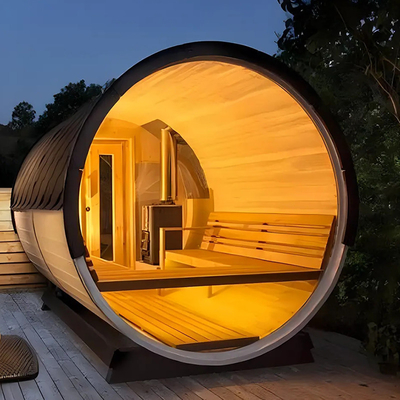 Sala de sauna de vapor de madera seca Salud Barril de baño de madera Saunas de vapor