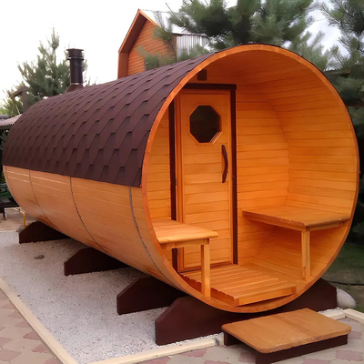 Sala de sauna de vapor de madera seca Salud Barril de baño de madera Saunas de vapor