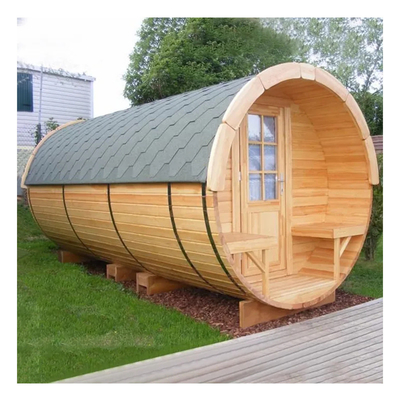Sauna al aire libre de cedro barril estufa de leña sauna de vapor seca para 6 personas