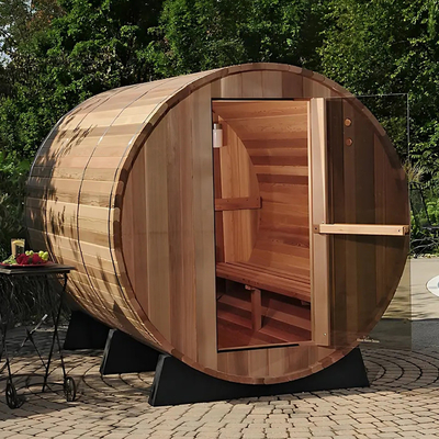 Salón de sauna de vapor tradicional para exteriores