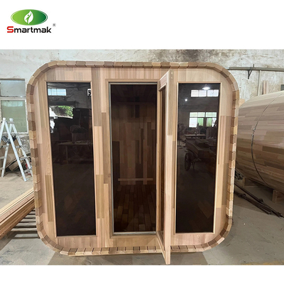 Sauna al aire libre de cedro con sistema de música Bluetooth / puerta de vidrio completo