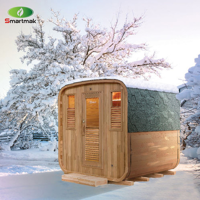 Sistema de música Bluetooth Sauna seca al aire libre Relajación y salud con puerta de vidrio templado
