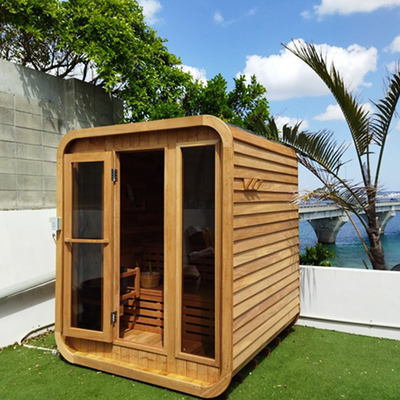 Sauna seca al aire libre para 6-8 personas Sauna al aire libre de madera de cedro rojo canadiense puro