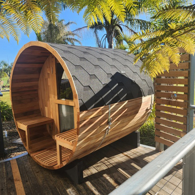 Precio más bajo Sauna al aire libre de vapor de madera de cedro barril China Manufacturers