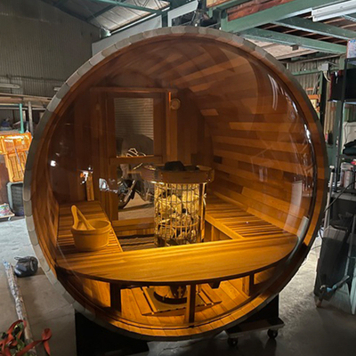 Precio más bajo Sauna al aire libre de vapor de madera de cedro barril China Manufacturers