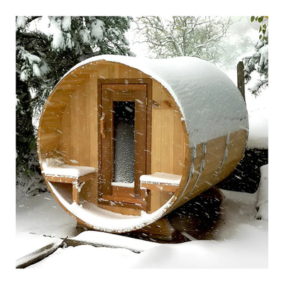 Hotel al aire libre Sauna de madera sólida Sauna térmica de madera Barril Panel de control de computadora Sauna tradicional