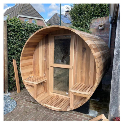 4.5KW control interno estufa calefacción barril de madera sauna hecha de cedro rojo canadiense