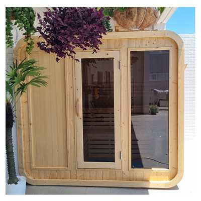 Ventilación ajustable Sauna de cedro para 5-6 personas Puerta de vidrio templado Fácil montaje