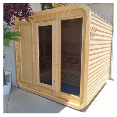 Ventilación ajustable Sauna de cedro para 5-6 personas Puerta de vidrio templado Fácil montaje