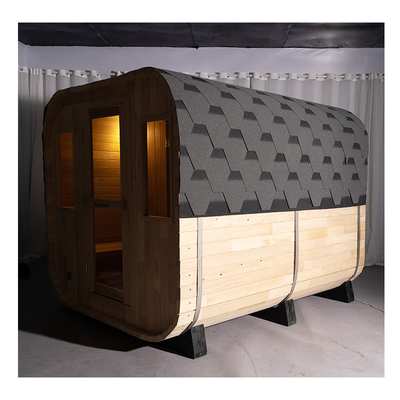 Sauna seca al aire libre de lujo para 5-6 personas con puerta de cristal completa con sistema de música Bluetooth