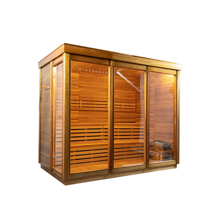 Panel de control de pantalla táctil 6KW estufa calefacción Hemlock / Sauna de vapor de cedro rojo con luz LED