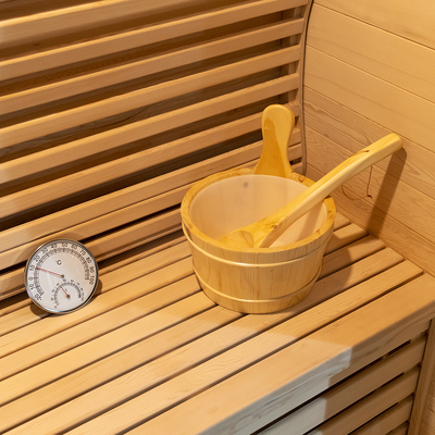 15 ~ 90.C Hemlock / Sauna de vapor de cedro rojo con 0-99 MIN Timer y 220V de voltaje
