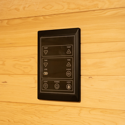 Moderno 6KW estufa calefacción Hemlock Red Cedar Sauna de vapor Sala con luz LED para la relajación definitiva