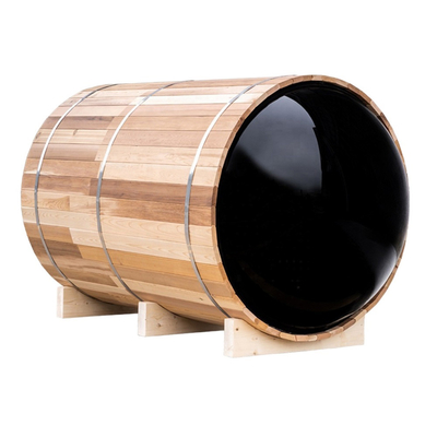 Ventilación ajustable Hemlock Madera Sauna seca al aire libre Puerta de vidrio completa Rango de temperatura 15-90.C