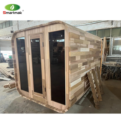 Sauna seca al aire libre de lujo para 5 a 6 personas con ventilación ajustable con un rango de temperatura de 15 a 90 ° C.