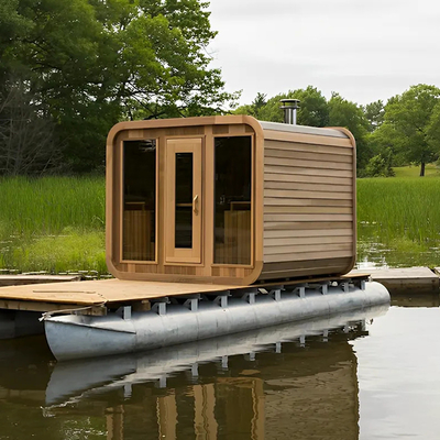 Sauna seca al aire libre con puerta de vidrio completo - Rango de temperatura de 15-90 ° C