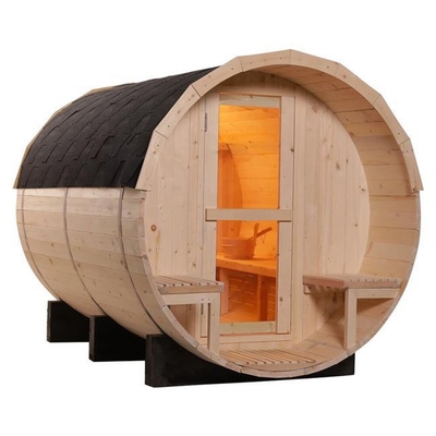 Sauna del barril de vino de madera de pino del jardín del sitio de la sauna del aire libre de la secoya de 4 personas