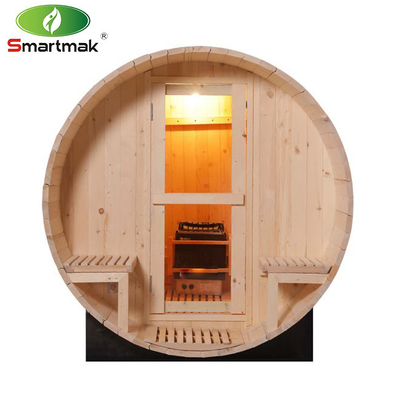 Sauna del barril de vino de madera de pino del jardín del sitio de la sauna del aire libre de la secoya de 4 personas