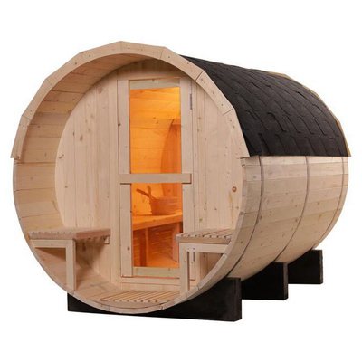 Sauna del barril de vino de madera de pino del jardín del sitio de la sauna del aire libre de la secoya de 4 personas