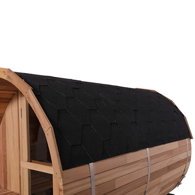 Sólido Cedar Wood Barrel Sauna Steam rojo de PreBuild con la estufa eléctrica 4.5KW