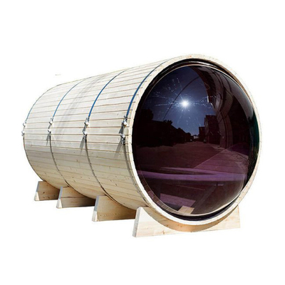 Estufa al aire libre panorámica de Cedar Wood With Porch Electric de la sauna del barril de 4 personas