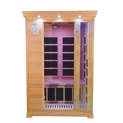 Sitio infrarrojo para dos personas Cedar Wood rojo canadiense 1350W de la sauna de la cabina