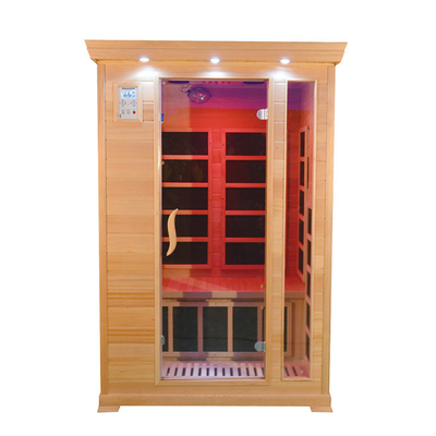 Sitio infrarrojo para dos personas Cedar Wood rojo canadiense 1350W de la sauna de la cabina