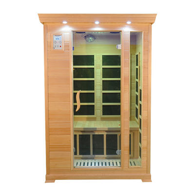 Sitio infrarrojo para dos personas Cedar Wood rojo canadiense 1350W de la sauna de la cabina
