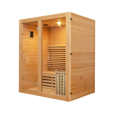 Equipos interiores rojos de la sauna de Cedar Wooden Domestic Steam Rooms para la persona 3