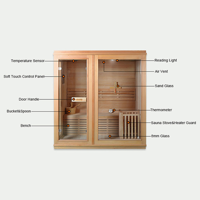 Madera sólida interior del sitio casero de la sauna de la persona del banco 2 del doble del ODM