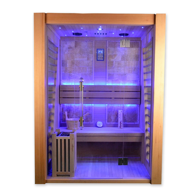 Sitio de vapor interior de la sola del banco de la cicuta 4 de la persona sauna del cedro con el calentador de la estufa 6kw