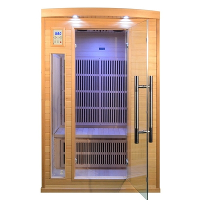 2 saunas infrarrojas secas de madera del hogar de la sauna de la persona 1750w interiores