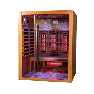 Cedro de madera sólido del EMF del espectro de la sauna infrarroja seca completa baja del vapor